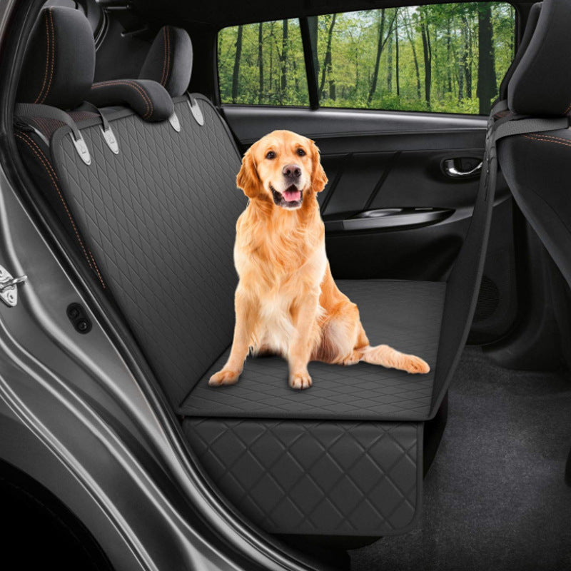 Dog Car Seat Cover with Mesh Window – Pet Hammock & Safety Protector for Rear Seats | Zipper, Pocket & Travel-Friendly Design