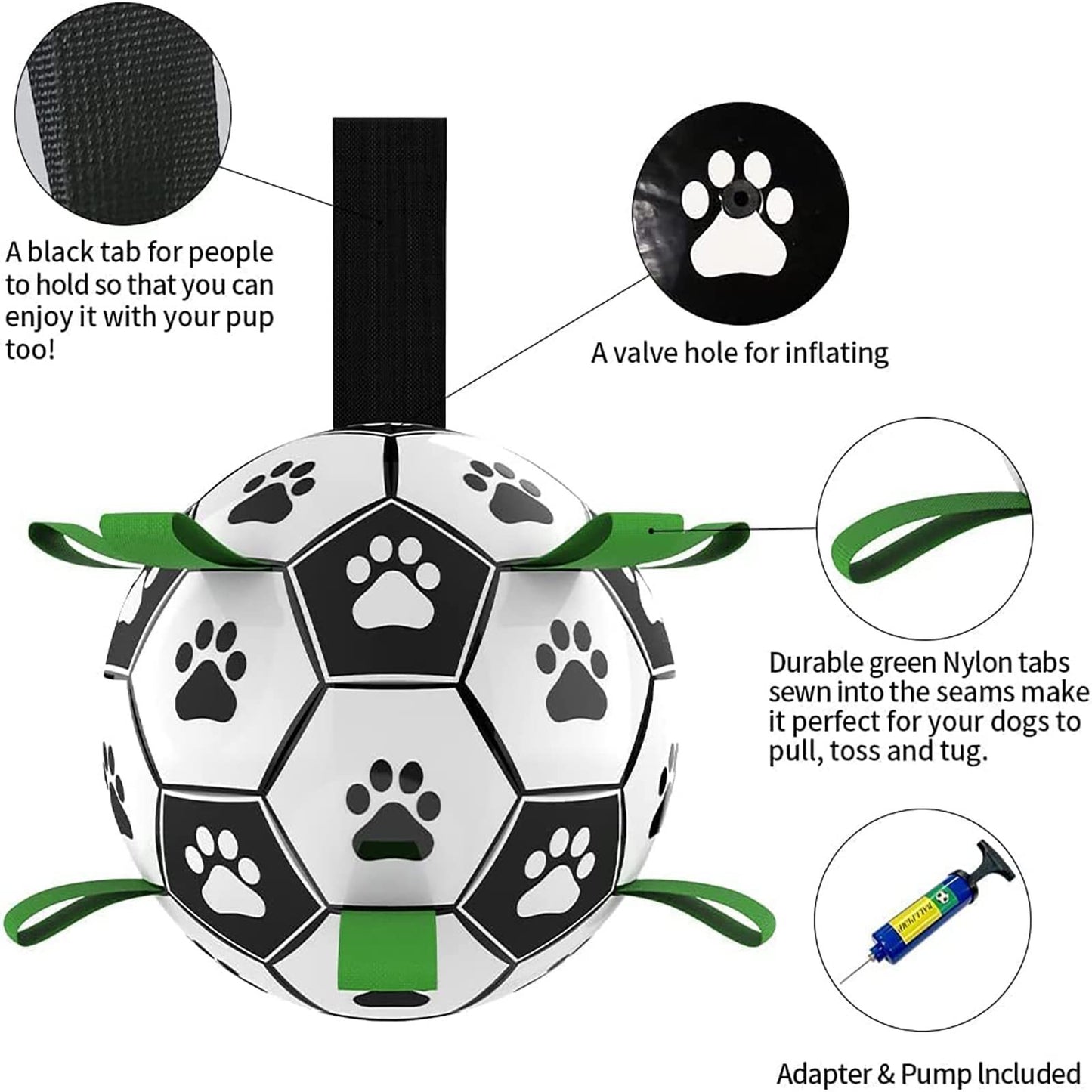 Interactive Dog Soccer Ball – Durable Outdoor Toy for Medium & Large Dogs