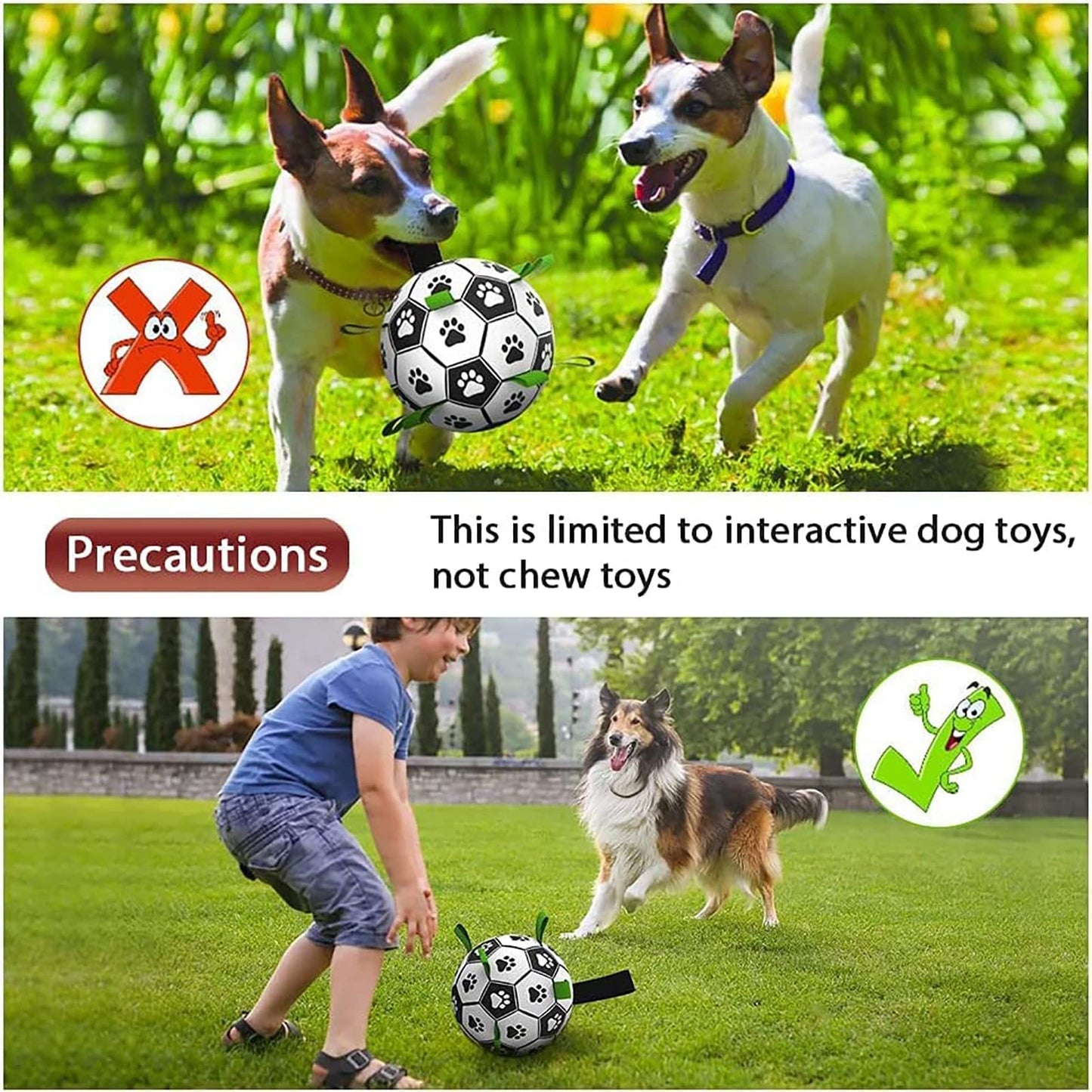 Interactive Dog Soccer Ball – Durable Outdoor Toy for Medium & Large Dogs