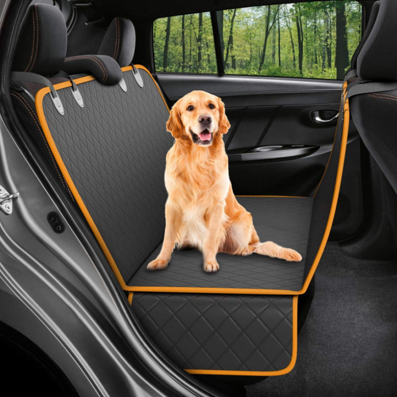 Dog Car Seat Cover with Mesh Window – Pet Hammock & Safety Protector for Rear Seats | Zipper, Pocket & Travel-Friendly Design