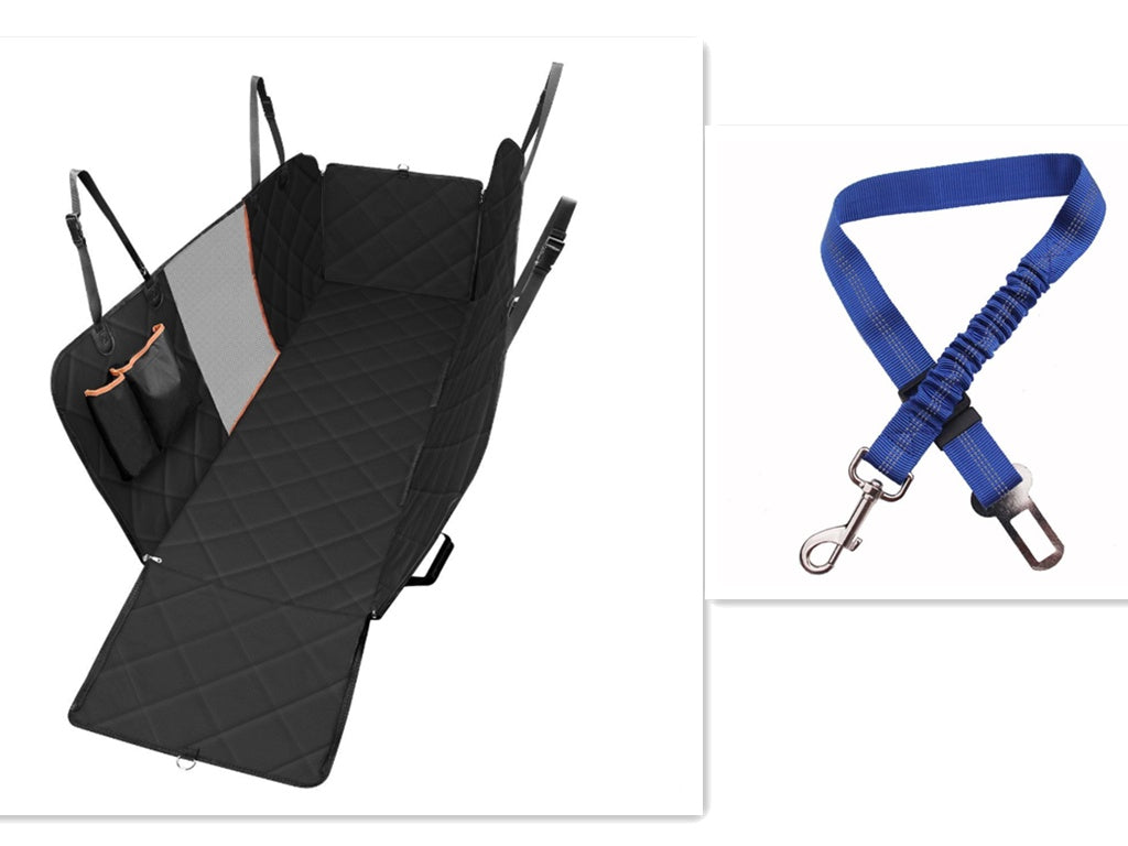 Dog Car Seat Cover with Mesh Window – Pet Hammock & Safety Protector for Rear Seats | Zipper, Pocket & Travel-Friendly Design