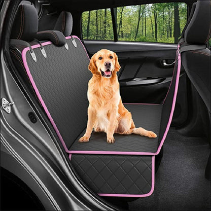 Dog Car Seat Cover with Mesh Window – Pet Hammock & Safety Protector for Rear Seats | Zipper, Pocket & Travel-Friendly Design