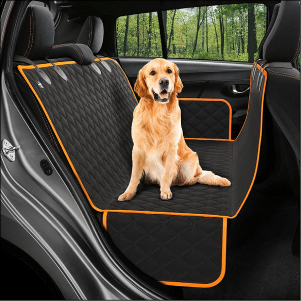 Dog Car Seat Cover with Mesh Window – Pet Hammock & Safety Protector for Rear Seats | Zipper, Pocket & Travel-Friendly Design