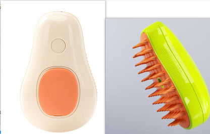 Steam Cat Brush – Self-Cleaning Pet Grooming Comb for Cats & Dogs Avocado Design