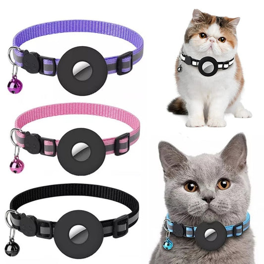 Reflective Waterproof AirTag Collar Holder Case – Protective Nylon Cover for Dog, Cat, Puppy, Kitten