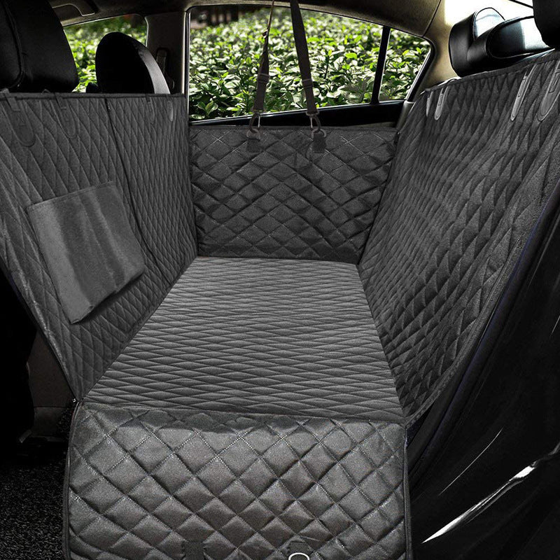 Dog Car Seat Cover with Mesh Window – Pet Hammock & Safety Protector for Rear Seats | Zipper, Pocket & Travel-Friendly Design